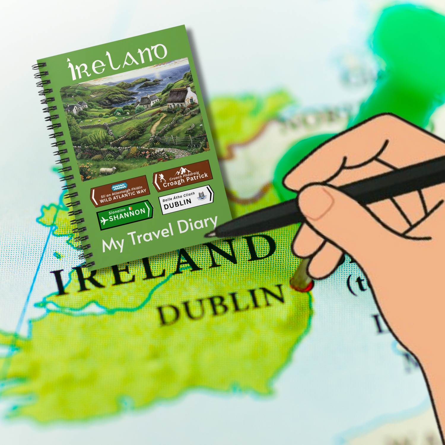 Ireland travel diary Spiral Notebook | Scenic Irish countryside journal