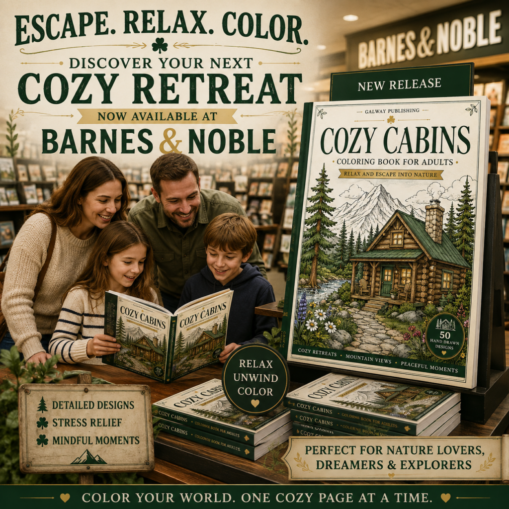 cozy cabins coloring books